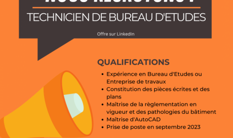 Recrutement Technicien de Bureau d'Etudes en Maîtrise d'œuvre à Rennes