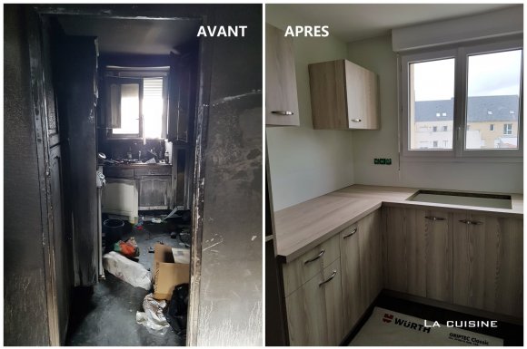 Rénovation d'un appartement après sinistre incendie à Laval