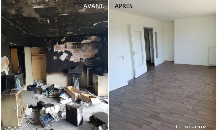 Réhabilitation après sinistre incendie d'un appartement à Laval